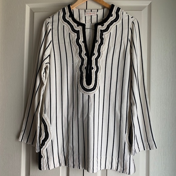 Tory Burch Filipa Slub Stripe Tunic - Picture 5 of 15